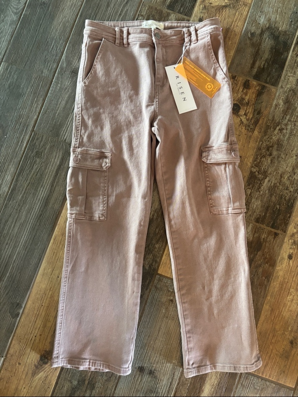NWT Risen (9/29 Size) Women’s Blush High Rise Cargo Jean Pants